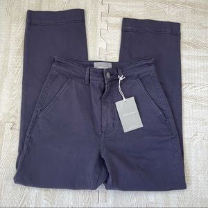 Everlane High Rise Crop Stretch Khaki Pants